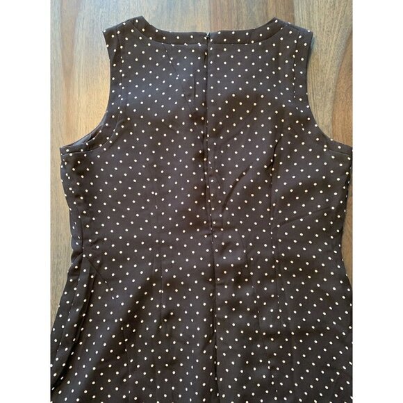 Black/White Polka Dot Dress Size 8 Petite Ann Taylor LBD Little Black Dress - Picture 6 of 11